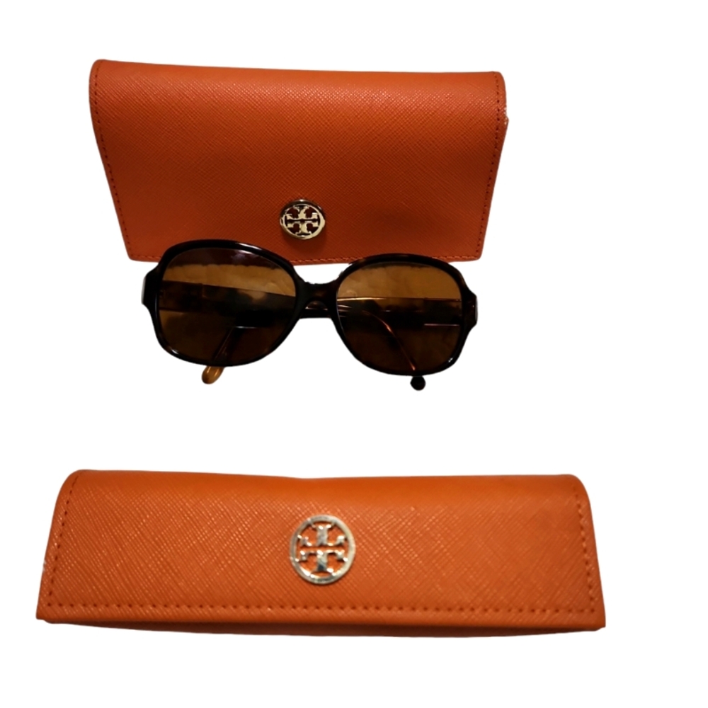Tory Burch prescription bifocal sunglasses, with case, and a smaller case